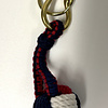 Sleutelhanger touw apenvuist blauw -wit - rood