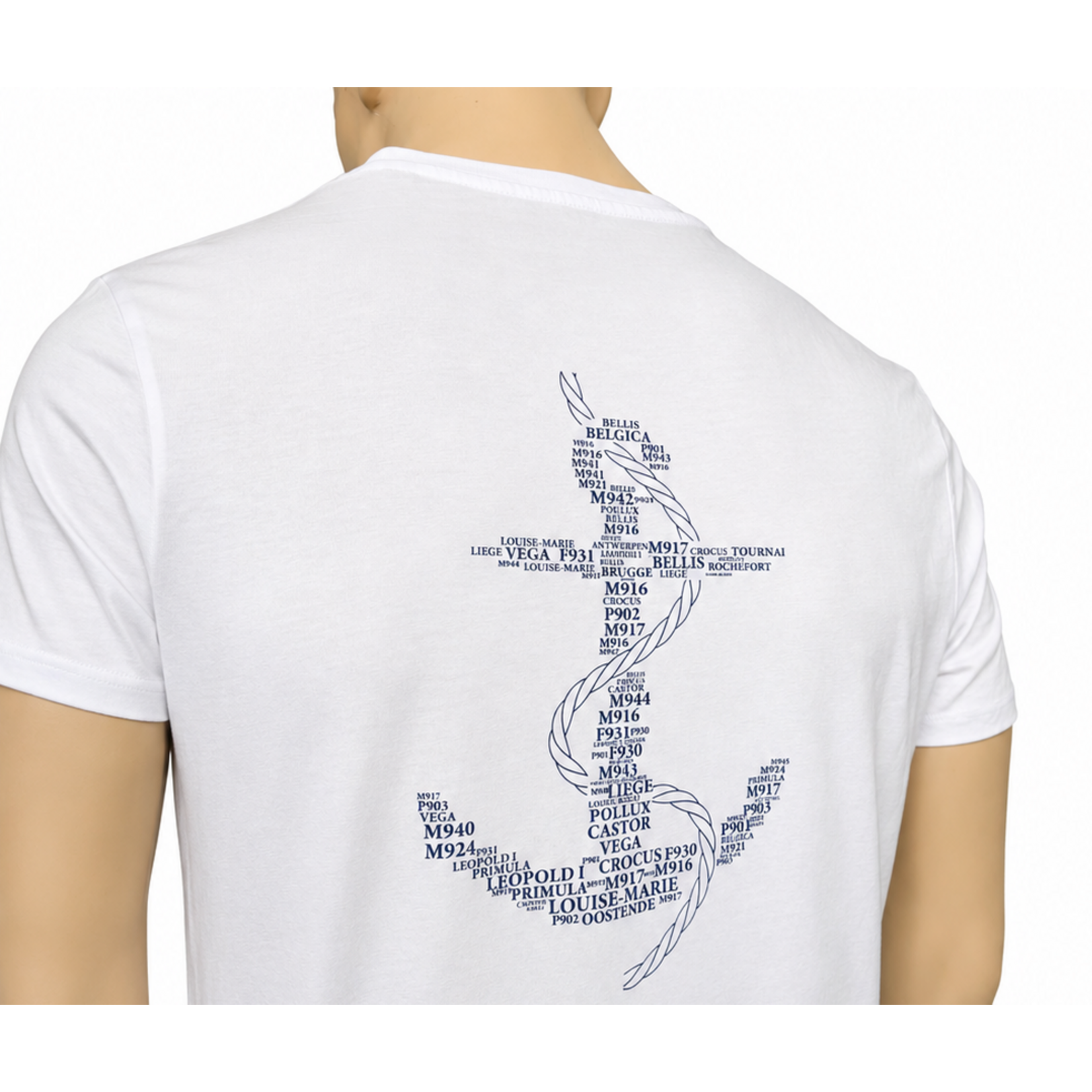 Native Spirit  T-shirt blanc "The Belgian Navy" / Ancre