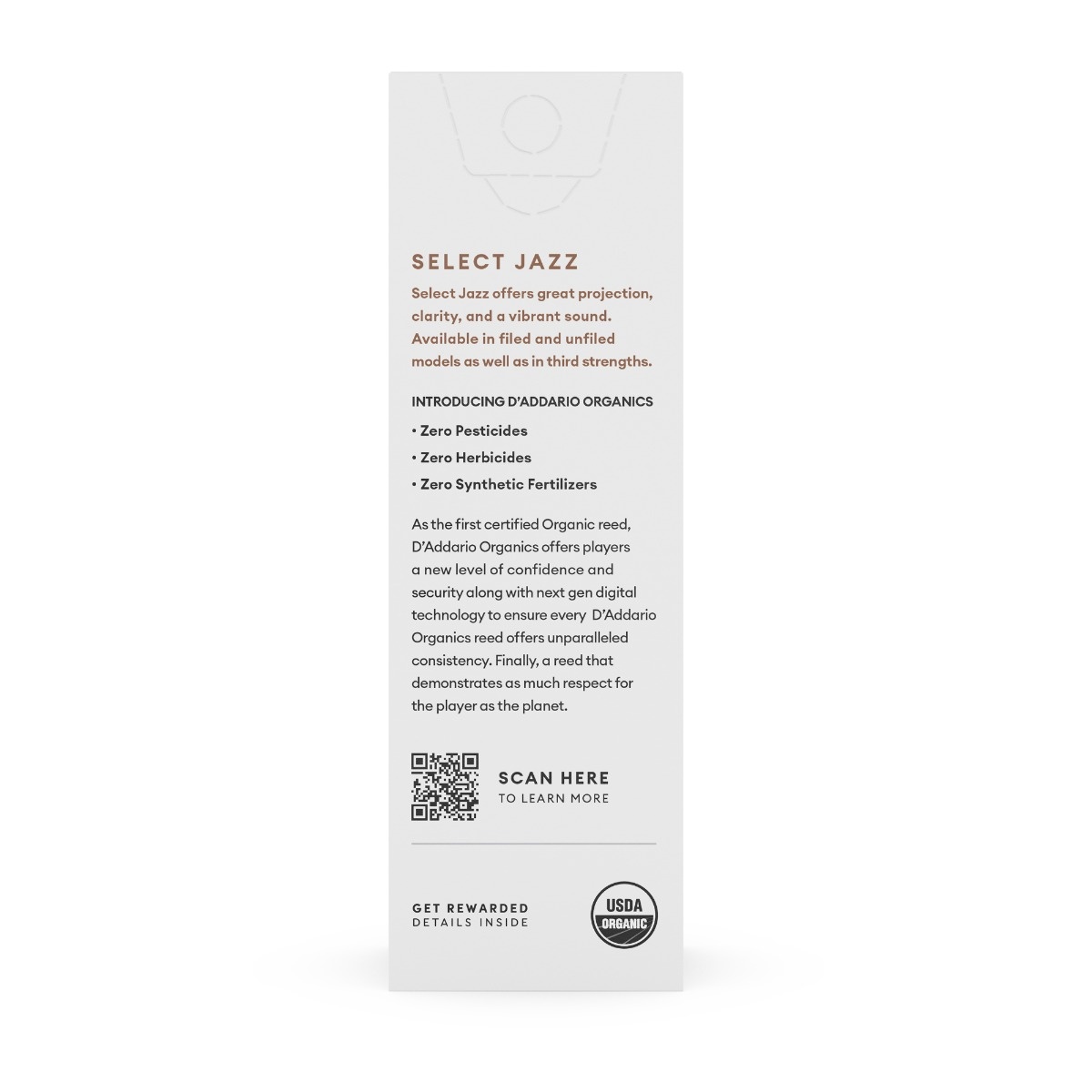 D'Addario Select Jazz Unfiled rieten baritonsaxofoon