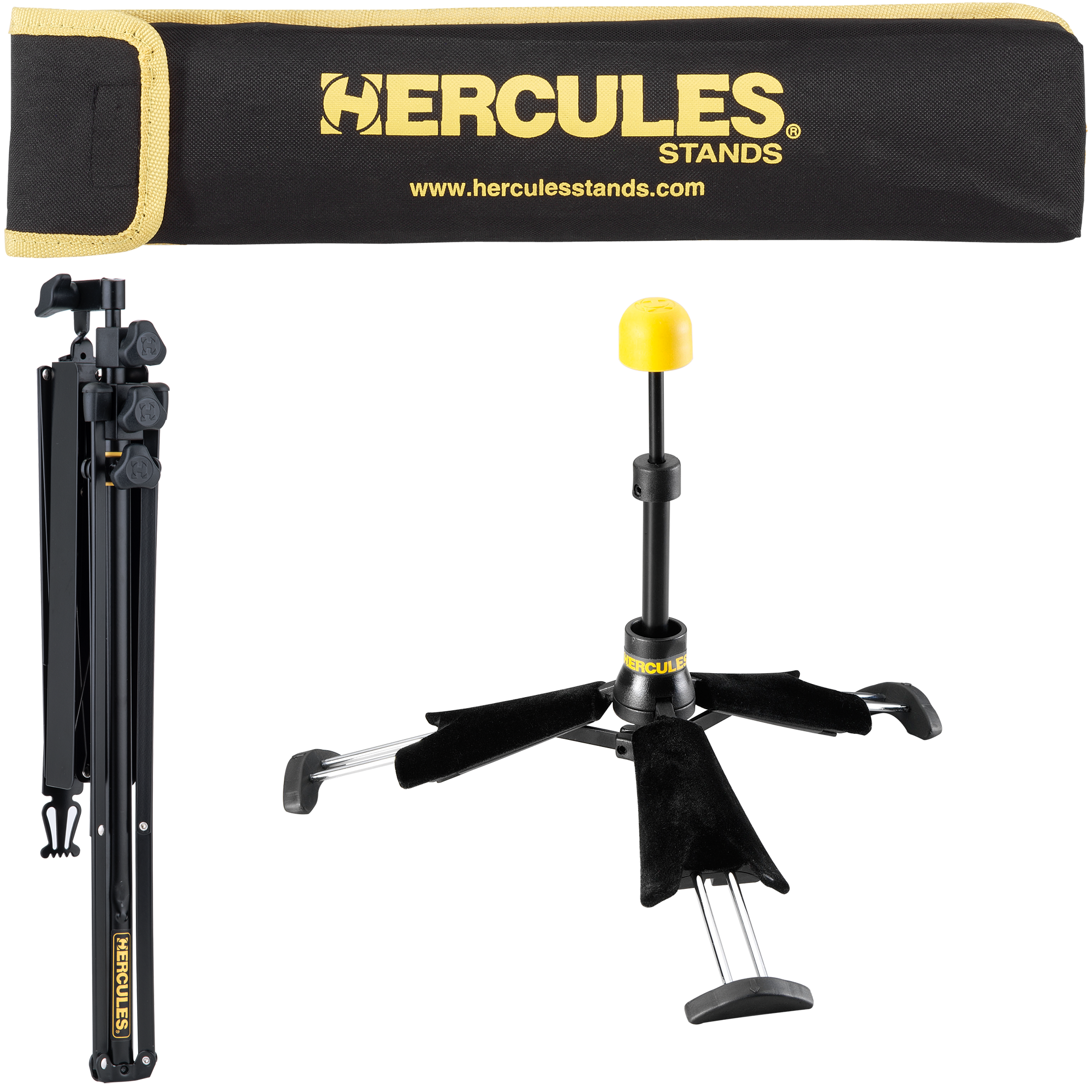 Hercules klarinet standaard 3-delige set DS440BP - TravLite, lessenaar en tas