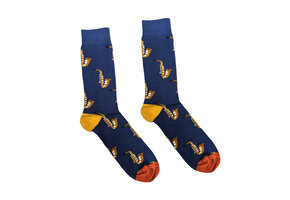 Sokken saxofoon blauw