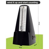 Boston Analoge Metronoom Met Bel Zwart