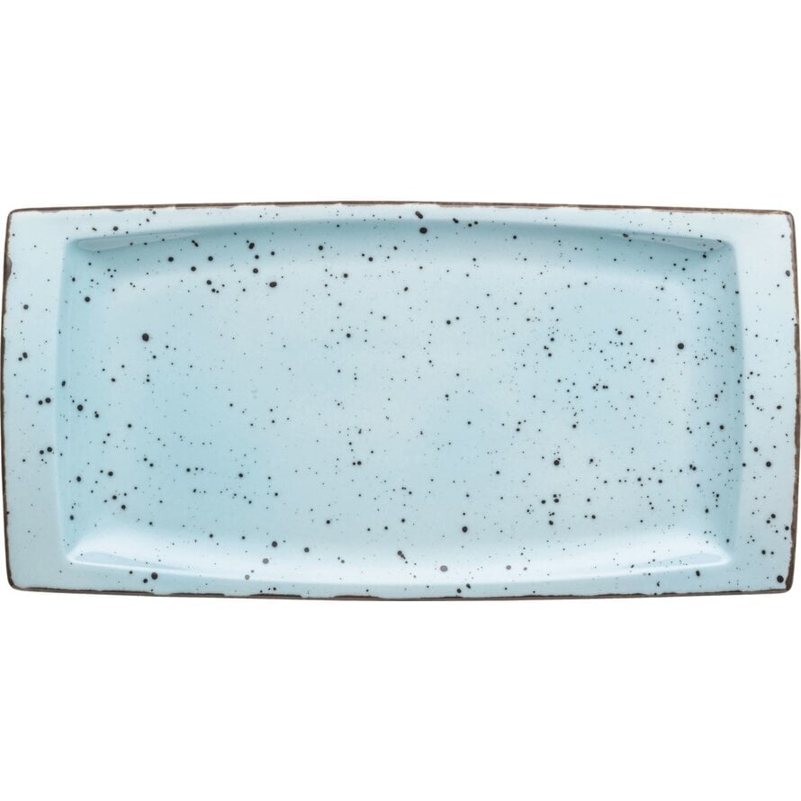 Porzellanserie "Granja" aqua Platte flach eckig, 18 x 36 cm