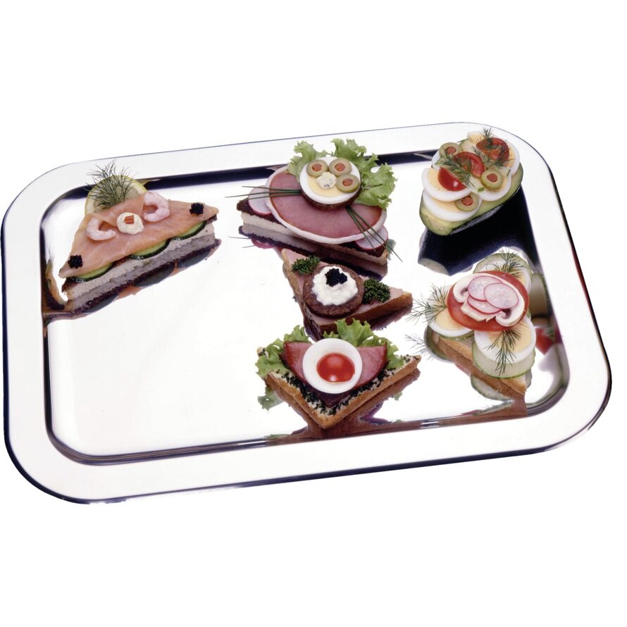 Serviertablett Edelstahl 36x25cm