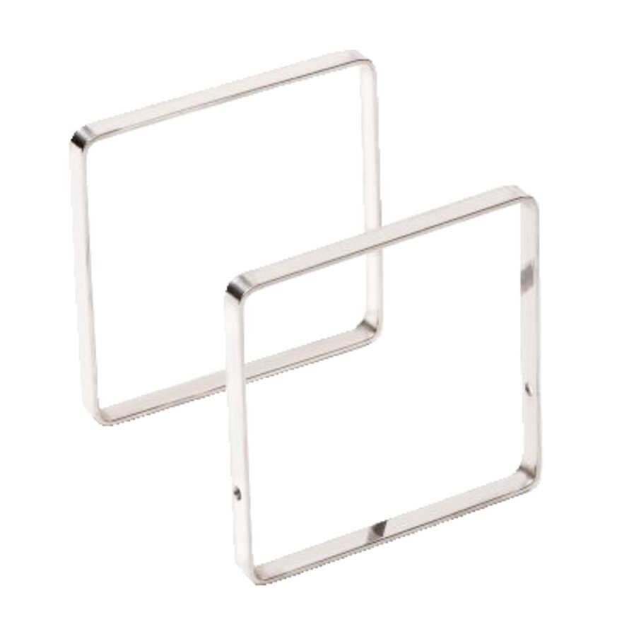 Buffet-Präsentation "OAK" Bügel 12x12cm Edelstahl 2er Pack