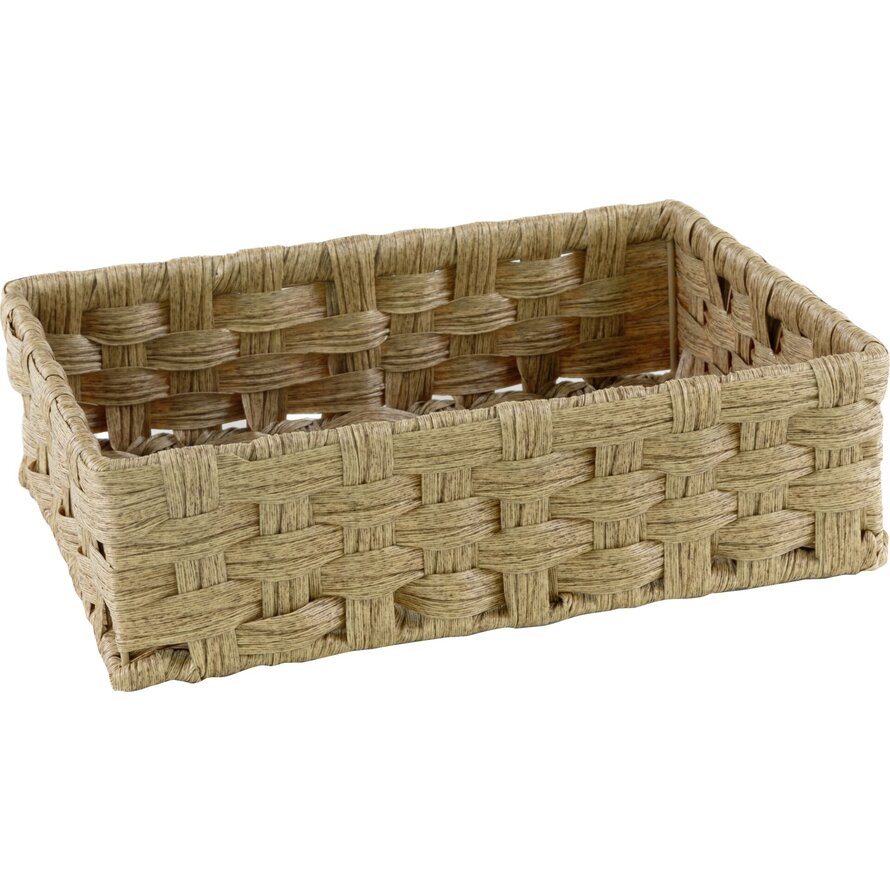 Korb rechteckig, beige, Polyrattan 27x21cm H: 8cm