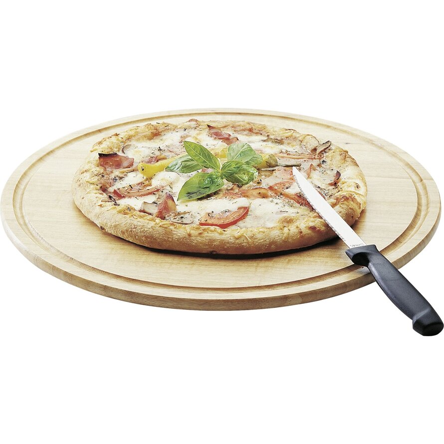 Holzteller, Ø 32cm, mit Saftrille