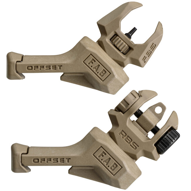 thumbnail interactive-video image 1 of 2 Pair Tactical Flip-up Backup Sights – Front & Rear Set – Low Profile Folding – 20mm Rail – Khaki 1 of 4