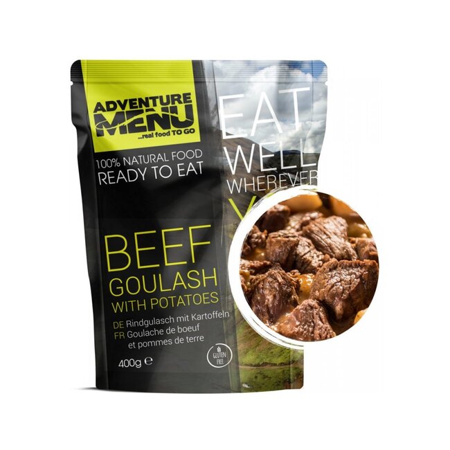 Adventure Menu Beef goulash with potatoes