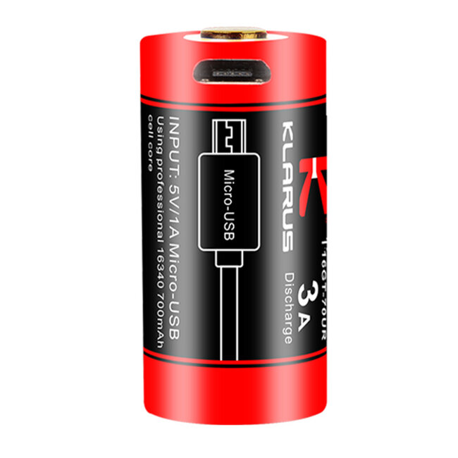Klarus 16340 3.7V 700 mAh Micro-USB