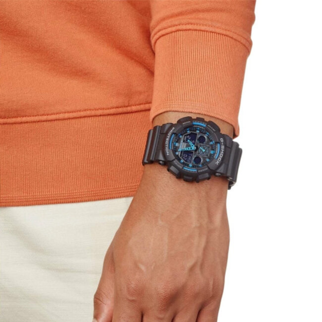 Casio G-Shock GA-100 black/blue watch
