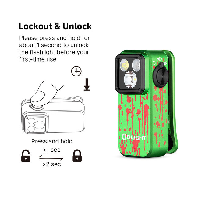 Olight Oclip Pro Zombie Green
