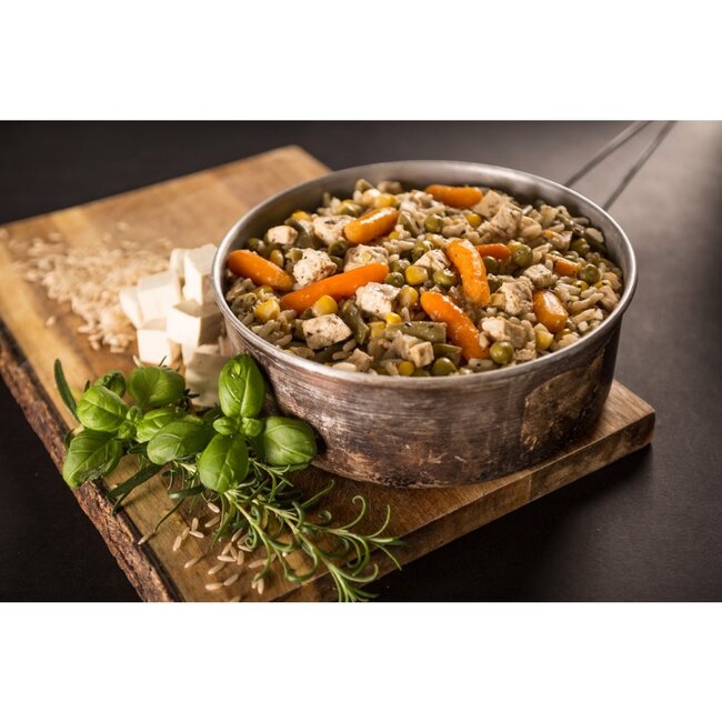 Pro-ration Vegetable risotto met Tofu