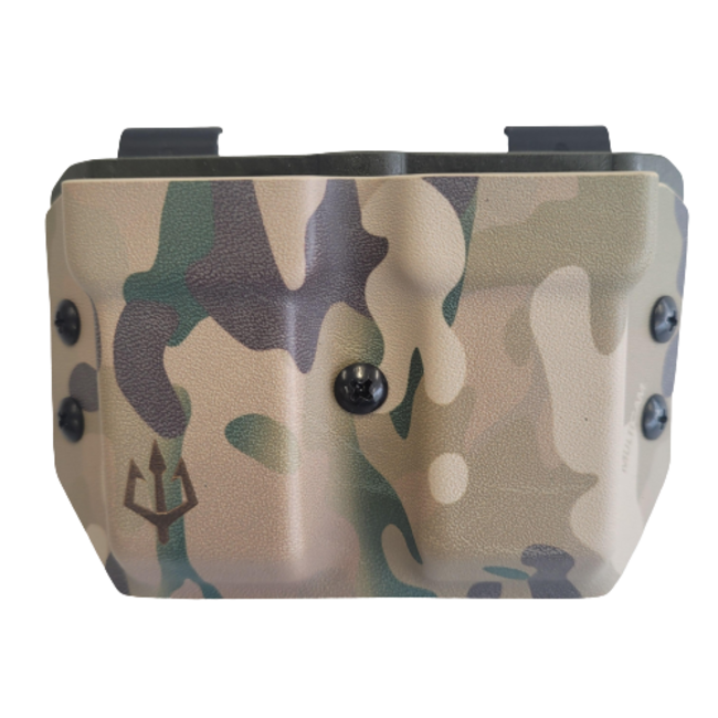 Black Trident Double Mag Pouch Glock Multicam