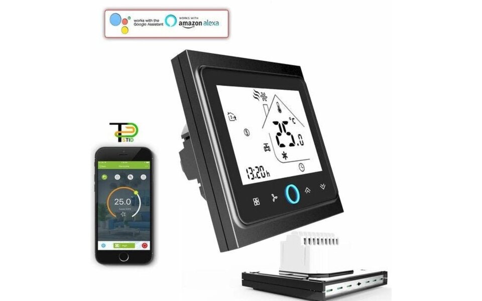 Smartlife Domotica Thermostaat 24V vierkant (zwart)