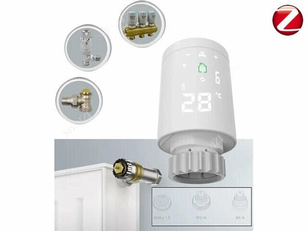 Smartlife Domotica Programmeerbare radiatorknop Verticaal Smartlife Domotica Programmeerbare radiatorknop Verticaal