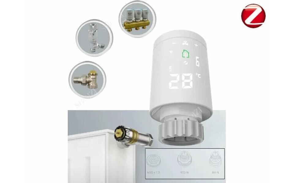 Smartlife Domotica Programmeerbare radiatorknop Verticaal