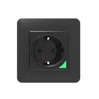 Inbouw stopcontact zwart