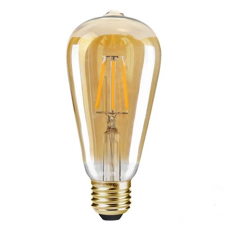 6 Watt E27 LED Filament Lamp ST64 2100K Amber