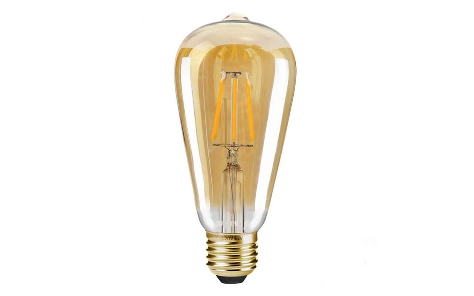 HLW 6 Watt E27 LED Filament Lamp ST64 2100K Amber