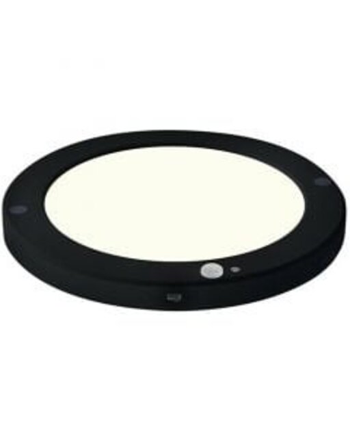 HLW LED Plafondlamp Sensor Dag/Nacht – 18W – 4000K – 360° – Rond – Mat Zwart