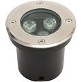 LED Grondspot - Inbouw Rond - 3W - IP67 - 4000K Natuurlijk Wit - Mat Chroom - RVS