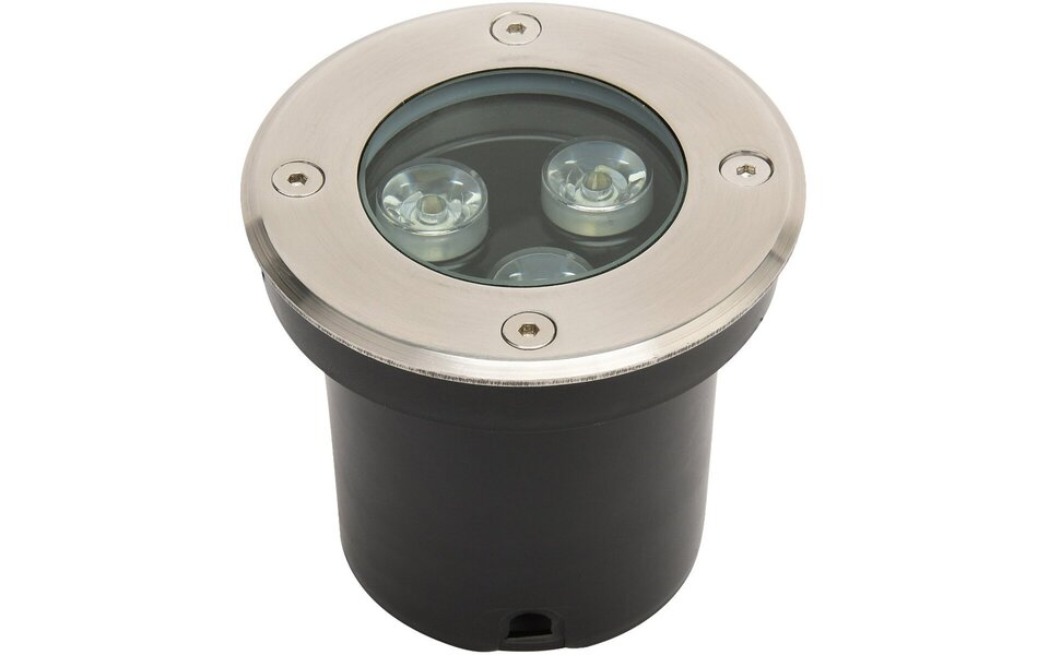 HLW LED LED Grondspot - Inbouw Rond - 3W - IP67 - 4000K Natuurlijk Wit - Mat Chroom - RVS