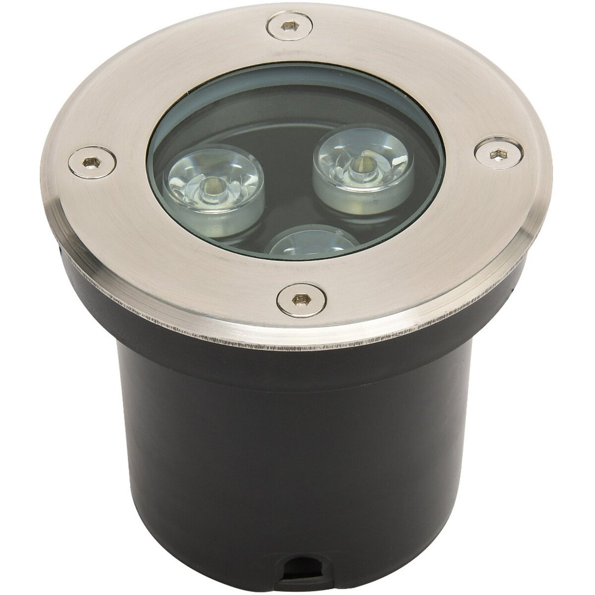 LED Grondspot - Inbouw Rond - 3W - IP67 - 4000K Natuurlijk Wit - Mat Chroom - RVS