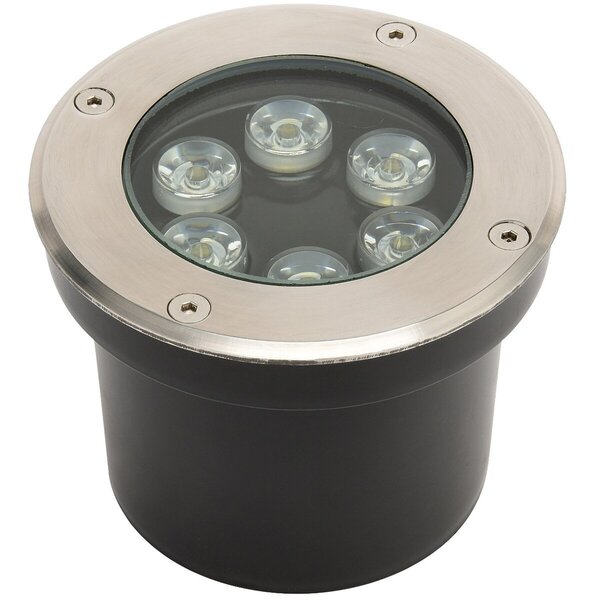 HLW LED LED Grondspot - Inbouw Rond - 6W - IP67 - 4000K Natuurlijk Wit - Mat Chroom - RVS