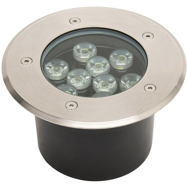 HLW LED LED Grondspot - Inbouw Rond - 9W - IP67 - 4000K Natuurlijk Wit - Mat Chroom - RVS