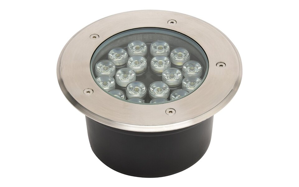 HLW LED LED Grondspot - Inbouw Rond - 18W - IP67 - 4000K Natuurlijk Wit - Mat Chroom - RVS