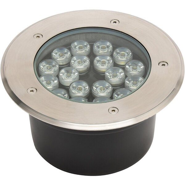 HLW LED LED Grondspot - Inbouw Rond - 18W - IP67 - 4000K Natuurlijk Wit - Mat Chroom - RVS