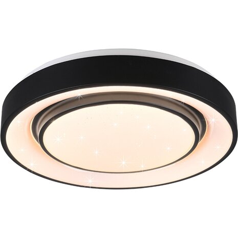 LED Plafondlamp WiZ Trion Monan 20W | RGBW Dimbaar | Rond Zwart