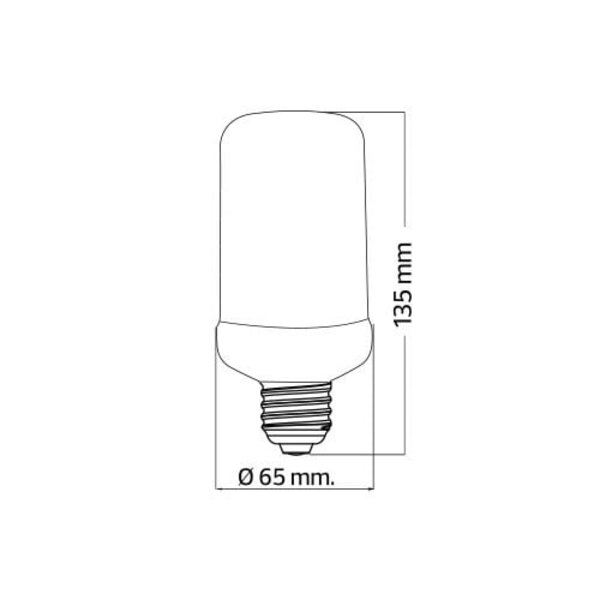 HLW LED LED Flame Lamp E27 5W 1500K Warm Wit HLW LED LED Flame Lamp E27 5W 1500K Warm Wit