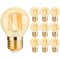 Voordeelpak 10x Brinton LED Kogel E27 4W 2200K Amber | 32W vervanger Voordeelpak 10x Brinton LED Kogel E27 4W 2200K Amber | 32W vervanger