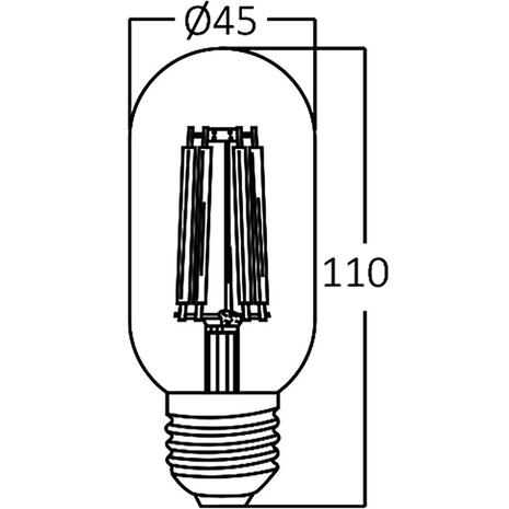 HLW LED Brinton LED Buis Filament E27 4W 2200K Amber T45 | 32W vervanger HLW LED Brinton LED Buis Filament E27 4W 2200K Amber T45 | 32W vervanger