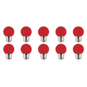 10x LED Lamp E27 Kozolux Romba Rood 1W