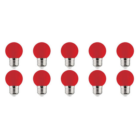 10x LED Lamp E27 Kozolux Romba Rood 1W