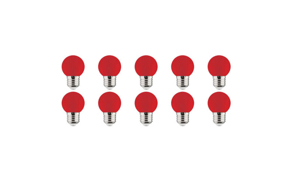 HLW LED 10x LED Lamp E27 Kozolux Romba Rood 1W
