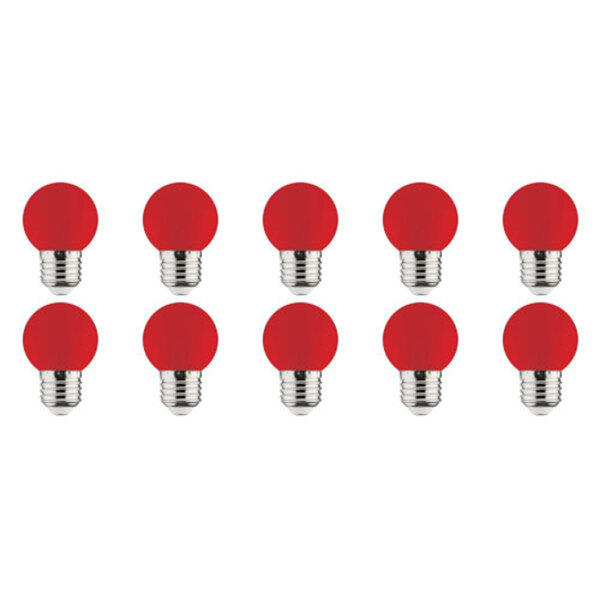 HLW LED 10x LED Lamp E27 Kozolux Romba Rood 1W