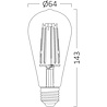 HLW LED 10x LED Lamp E27 Edison Filament Brinton 6W ST64