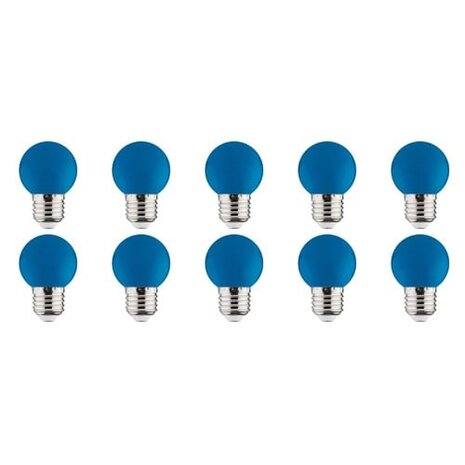 HLW LED 10x LED Lamp E27 Kozolux Romba Blauw 1W