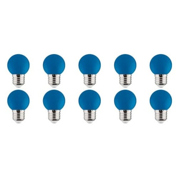 HLW LED 10x LED Lamp E27 Kozolux Romba Blauw 1W
