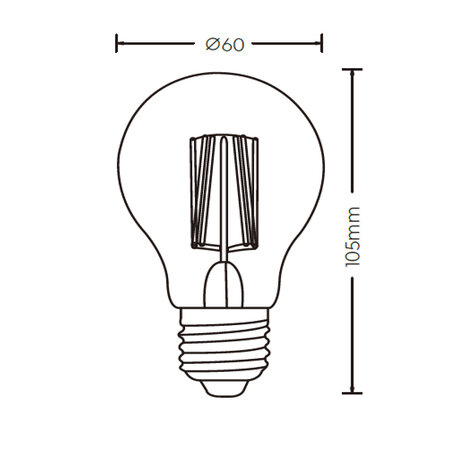 HLW LED LED Lamp Filament Trion Limpo E27 8W 2700K Dimbaar Glas