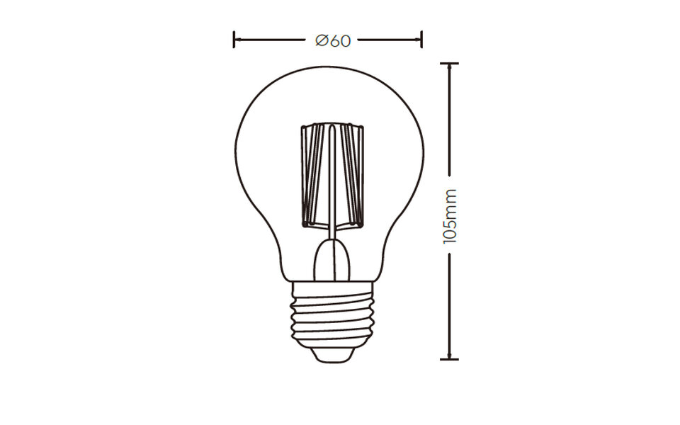 HLW LED LED Lamp Filament Trion Limpo E27 8W 2700K Dimbaar Glas