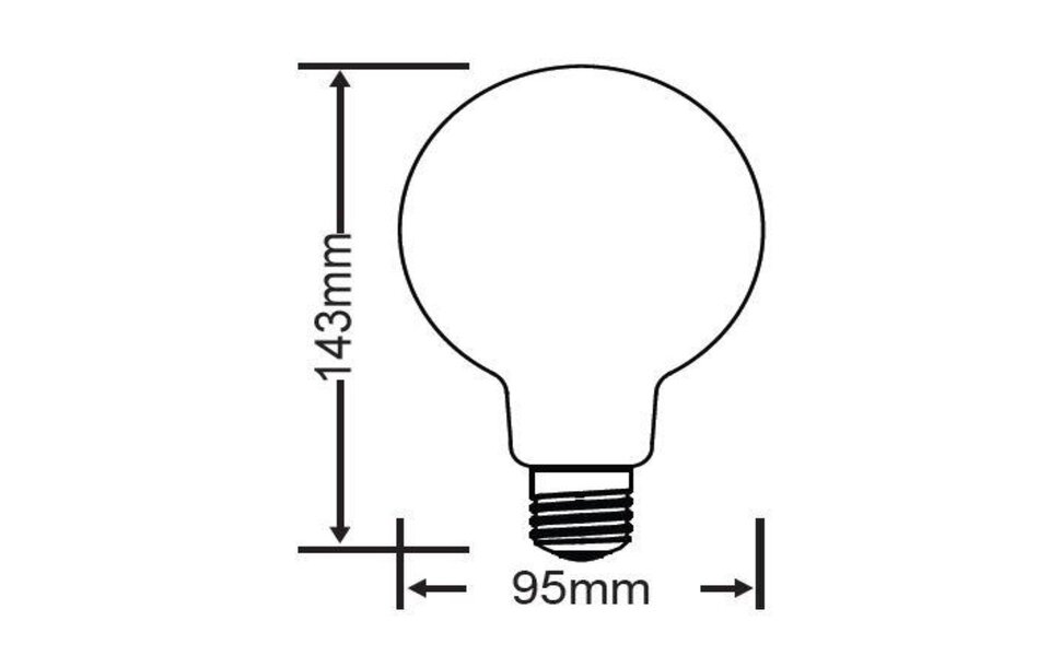 HLW LED LED Lamp Filament Trion Globin E27 8W 2700K Dimbaar Glas