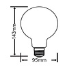 HLW LED LED Lamp Filament Trion Globin E27 8W 2700K Dimbaar Glas