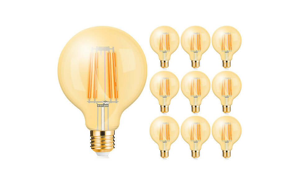 HLW LED 10x LED Lamp E27 Globe Filament Brinton 6W G95 2200K Dimbaar HLW LED 10x LED Lamp E27 Globe Filament Brinton 6W G95 2200K Dimbaar