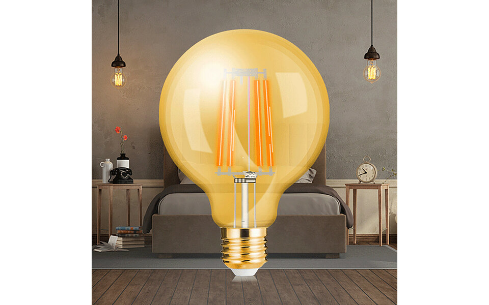 HLW LED 10x LED Lamp E27 Globe Filament Brinton 6W G125 2200K