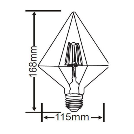 HLW LED LED Lamp Filament Trion Globin E27 6W 3000K Rookkleur